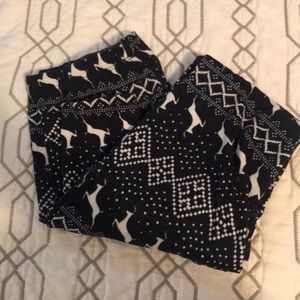 Dark navy blue reindeer leggings